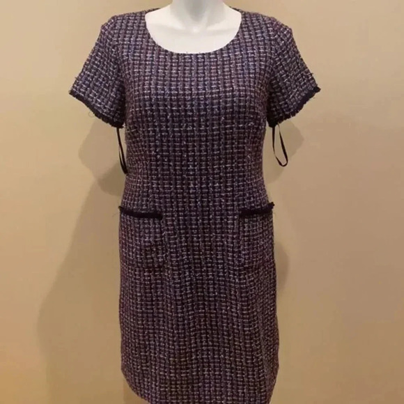 Talbots TWEED FRINGE SHIFT dress - Picture 8 of 12